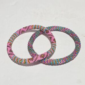 2 Sashka 8" Beaded Bracelets Handmade